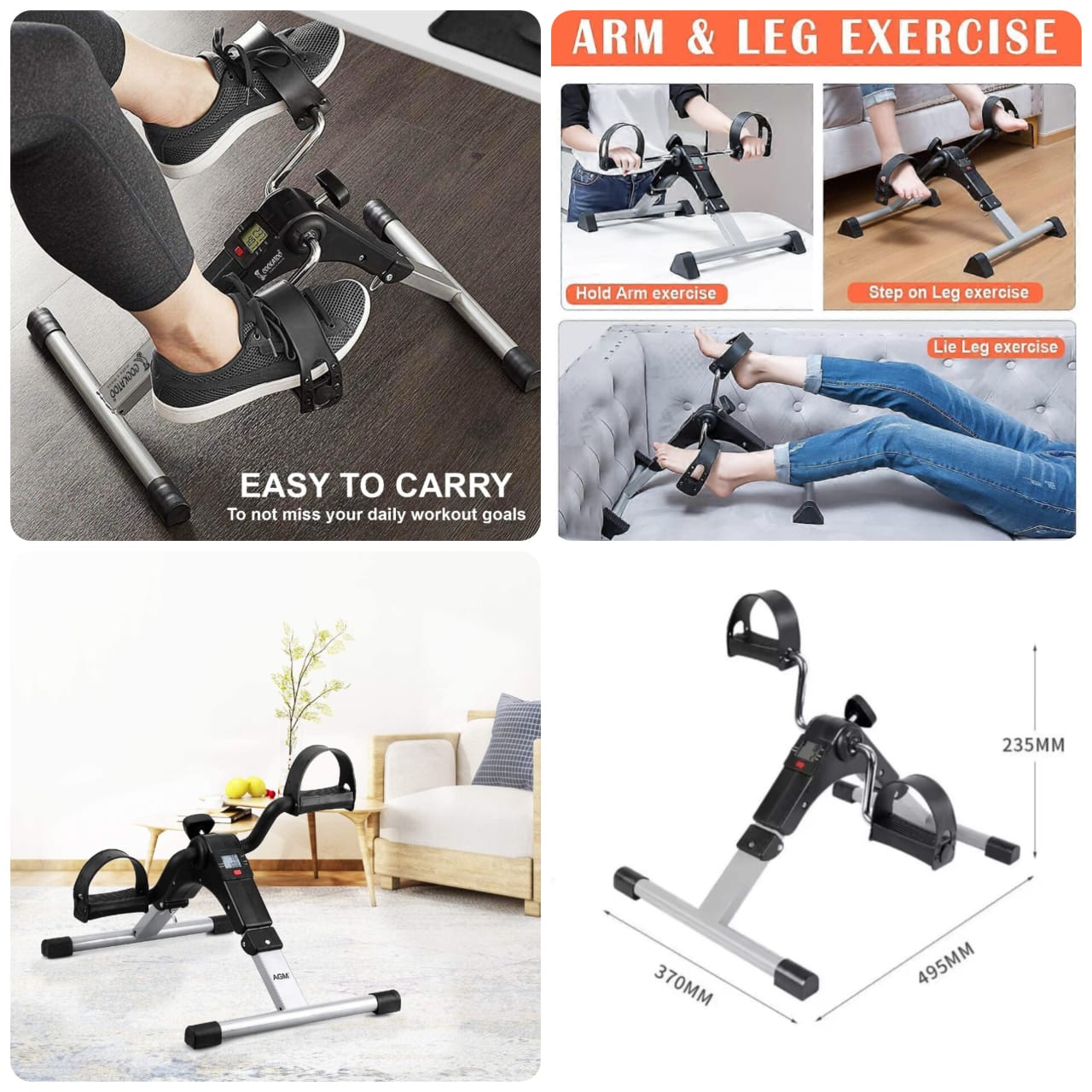 Arms & Leg Pedal Exerciser With Digital Meter