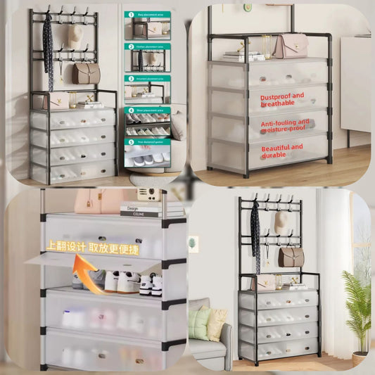 Dustproof Coat Rack & Shoe Rack